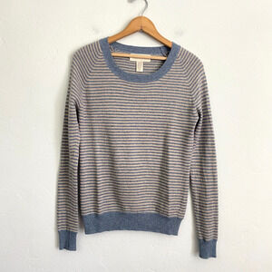 Ami Dans La Rue Cashmere Angora Sweater Women Size XS Striped Blue Gray